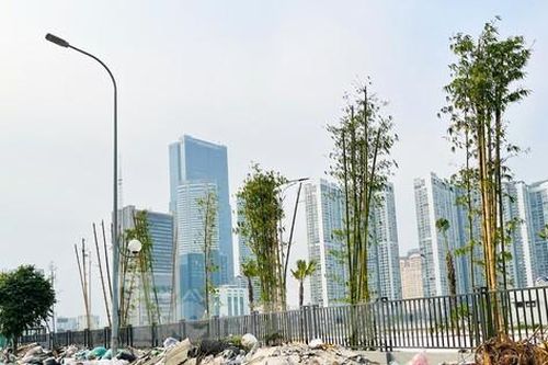 Kinh hoàng rác thải vây kín con đường mới mở ở Hà Nội