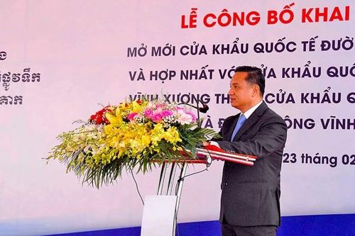 Công bố cặp cửa khẩu quốc tế Vĩnh Xương-Kaorm Samnor