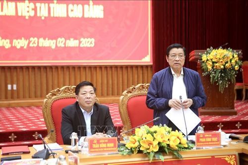 Trưởng ban Nội chính Trung ương Phan Đình Trạc làm việc tại tỉnh Cao Bằng