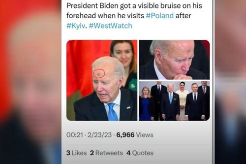 Vết đen bí ẩn trên trán Tổng thống Mỹ Joe Biden gây bão mạng
