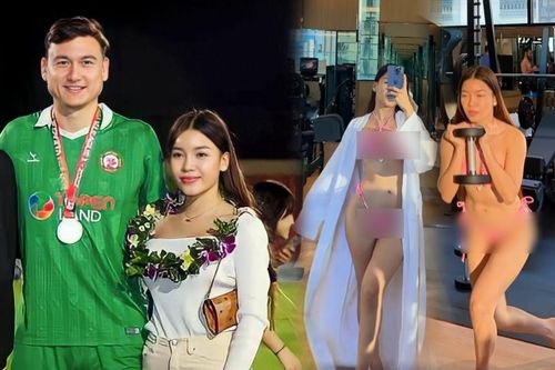 Bạn gái Văn Lâm diện bikini tập gym