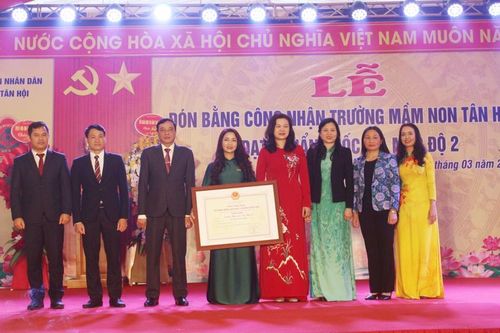 Đan Phượng: Thêm trường Mầm non Tân Hội B đạt chuẩn quốc gia mức độ 2