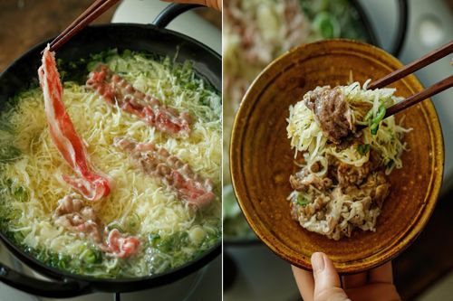 Món bắp cải nấu thịt bò kiểu Nhật