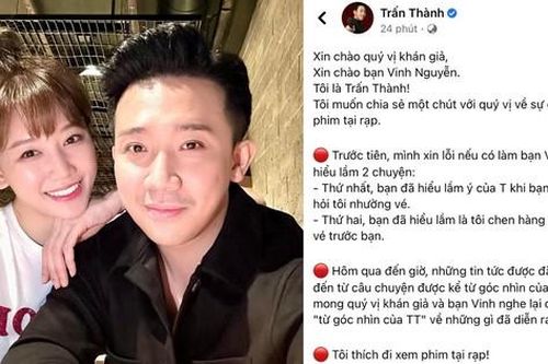 Trấn Thành viết tâm thư về tranh cãi ở rạp phim, Hari Won đăng đàn bảo vệ ông xã