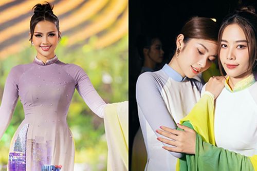 Hoa hậu Ngọc Châu, Nam Em - Nam Anh duyên dáng với áo dài lụa