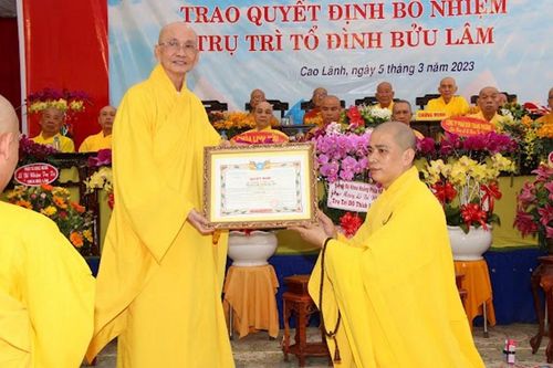Đồng Tháp: Trao quyết định bổ nhiệm Đại đức Thích Lệ Ngộ trụ trì chùa Bửu Lâm