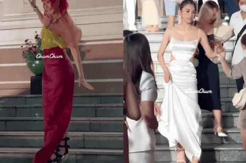 Quỳnh Anh Shyn ngã đau, Tiểu Vy loạng choạng khi đi giày quá cao