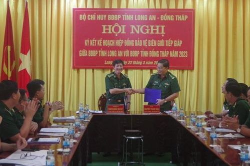 BĐBP Long An, Đồng Tháp: Ký kết kế hoạch hiệp đồng bảo vệ biên giới tiếp giáp