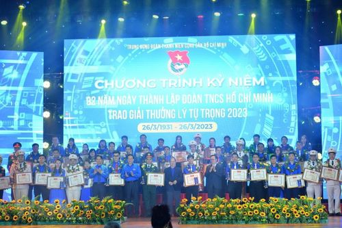 Trao Giải thưởng Lý Tự Trọng tặng 100 cán bộ Đoàn xuất sắc toàn quốc