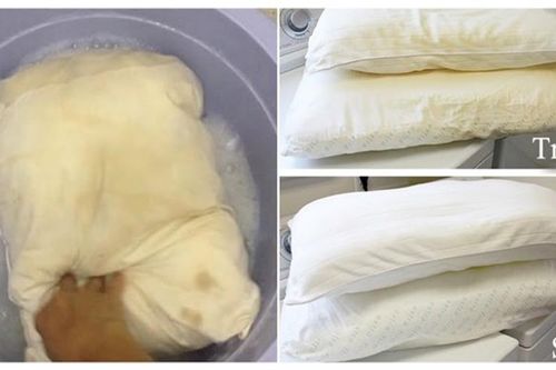 Mẹo giặt ruột gối dễ dàng, ố vàng đến mấy vài phút cũng trắng tinh thơm tho như mới