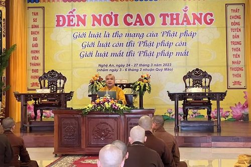 Đại giới đàn Nghệ Tĩnh năm 2023: Nghiệp sư và giới tử tập trung về chùa Diệc