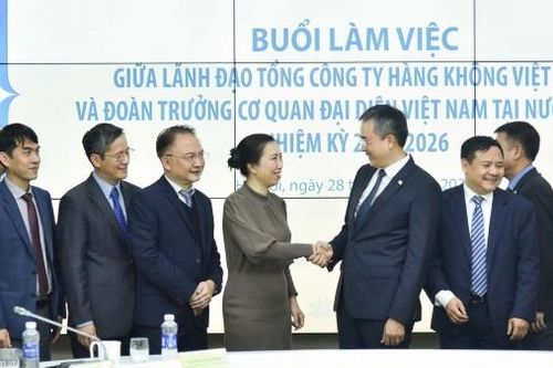 Đoàn Trưởng Cơ quan đại diện Việt Nam ở nước ngoài nhiệm kỳ 2023-2026 làm việc với Vietnam Airlines