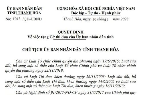Nhiều tập thể dẫn đầu phong trào thi đua yêu nước năm 2022 được nhận Cờ thi đua của UBND tỉnh
