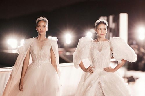 Hoa hậu H'Hen Niê mặc váy cưới đọ sắc cùng Ngọc Châu
