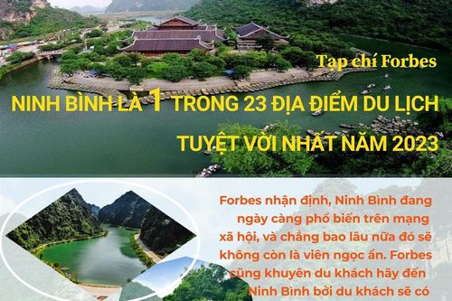 Forbes: Ninh Bình là 1 trong 23 địa điểm du lịch tuyệt vời nhất năm 2023