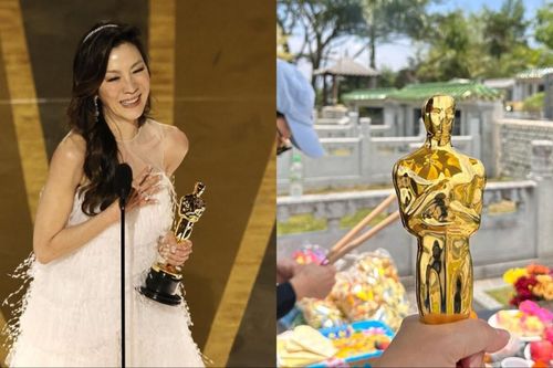 'Đả nữ' Dương Tử Quỳnh mang tượng vàng Oscar đến mộ cha