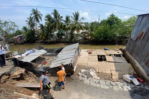 Đồng Tháp: Công bố tình huống khẩn cấp sạt lở kênh Đốc Phủ Hiền