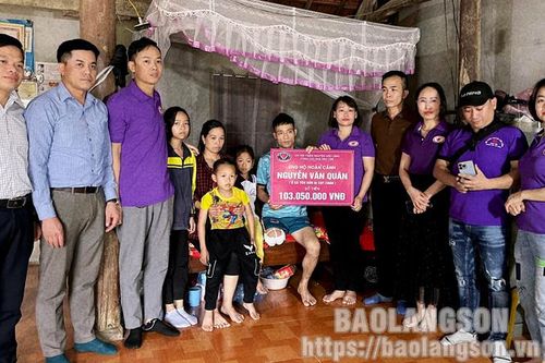 Hỗ trợ trên 103 triệu đồng cho hoàn cảnh đặc biệt khó khăn bị tai nạn lao động tại Hữu Lũng