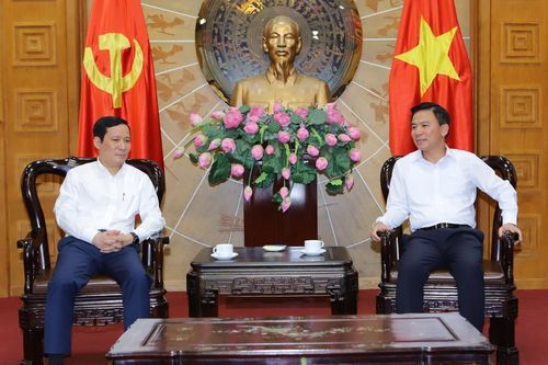 Bí thư Tỉnh ủy Đỗ Trọng Hưng tiếp và làm việc với Chủ tịch Liên đoàn Thương mại và Công nghiệp Việt Nam