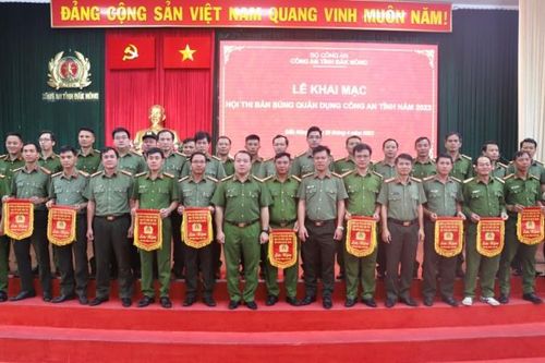 Gần 500 CBCS tham gia hội thi bắn súng quân dụng Công an tỉnh Đắk Nông năm 2023