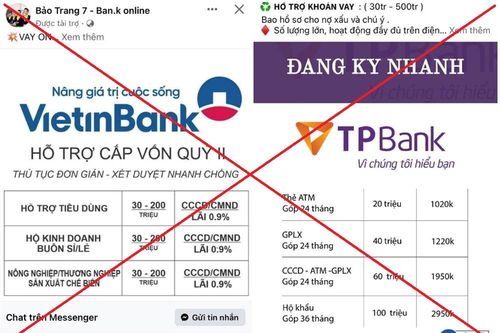 Cảnh báo mạo danh ngân hàng, các tổ chức tín dụng cho vay trực tuyến lãi suất thấp