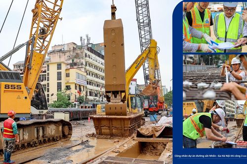 Công nhân dự án đường sắt đô thị Nhổn - Ga Hà Nội bám công trường, không nghỉ lễ 30/4 -1/5/2023
