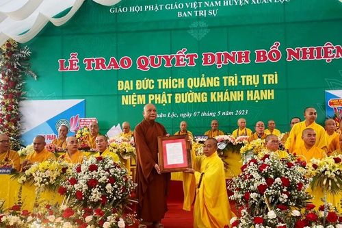 Đồng Nai: Lễ trao quyết định bổ nhiệm trụ trì niệm Phật đường Khánh Hạnh đến Đại đức Thích Quảng Trì