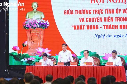 Thường trực Tỉnh ủy đối thoại với lãnh đạo quản lý cấp phòng và chuyên viên