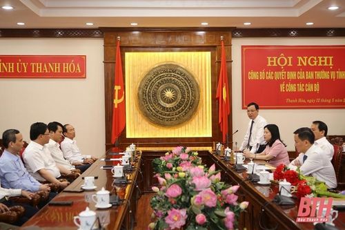 Ban Thường vụ Tỉnh ủy Thanh Hóa công bố các quyết định về công tác cán bộ