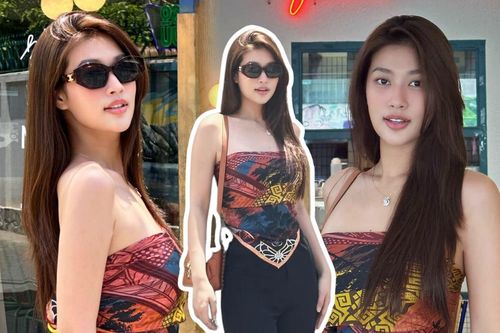 Thiên Ân hô biến 'khăn thành áo' thời thượng, outfit đơn giản nhưng cực hợp với ngày Hè