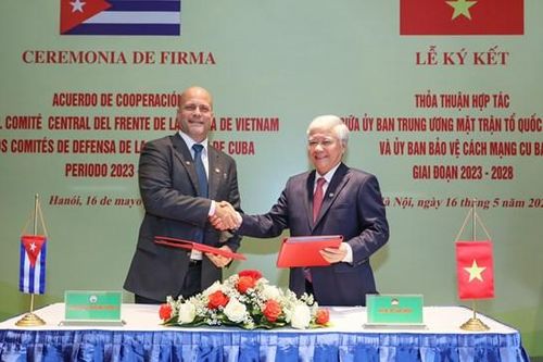 UBTƯ MTTQ Việt Nam và Ủy ban Bảo vệ Cách mạng Cuba ký kết thỏa thuận hợp tác giai đoạn 2023-2028