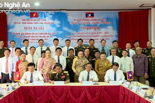Nghệ An và 3 tỉnh của nước bạn Lào ký kết phối hợp công tác tìm kiếm quy tập hài cốt liệt sĩ