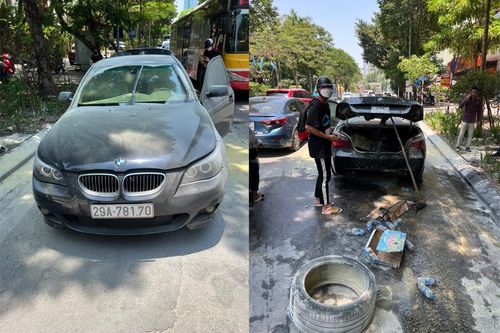 Kịp thời cứu xe ô tô 4 chỗ đang đi bỗng dưng bốc cháy giữa đường