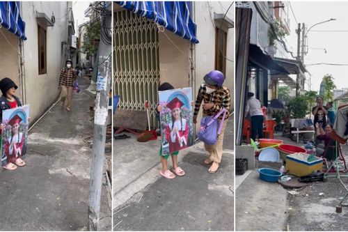 'Tân trạng nguyên' vừa tốt nghiệp lớp lá về làng và màn chúc mừng cực đáng yêu của cô chú hàng xóm