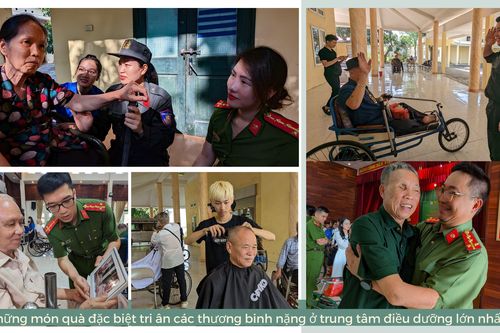 Thanh niên Công an Hà Nội mang những món quà đặc biệt tới Trung tâm Điều dưỡng Thương binh nặng lớn nhất nước