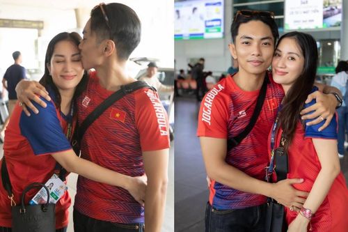 Khánh Thi bầu 5 tháng trở về từ SEA Games: Được ông xã ôm hôn tình cảm, tiết lộ điều đặc biệt