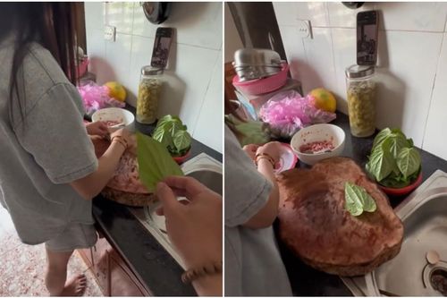 Nghe vợ chiêu đãi món thịt bò lá lốt, chồng xuống bếp xem thì thấy cảnh 'dở khóc dở cười'