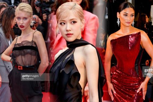 Thảm đỏ Cannes ngày 2: Róse (BLACKPINK) chiếm sóng với 'tấm lưng trần', Pia Wurtzbach lẻ bóng