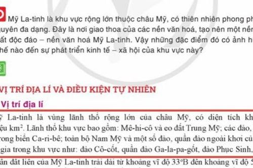 Sách giáo khoa Địa lí 11 bộ Cánh Diều có 'sạn'