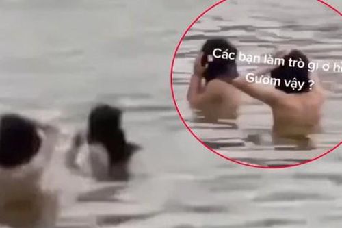 Công an đề nghị xử phạt 2 thanh niên tắm ở hồ Hoàn Kiếm 1 - 3 triệu đồng