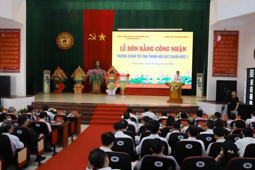 Trường Chính trị tỉnh Thanh Hóa đạt chuẩn mức độ 1