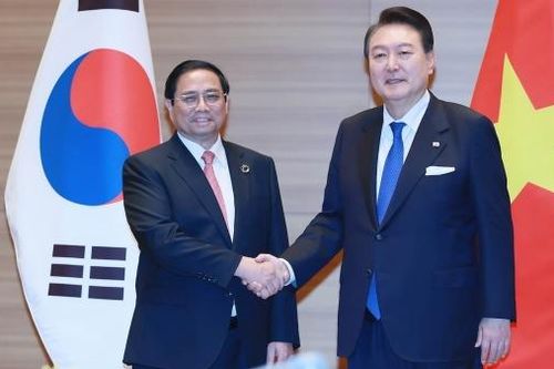 Thủ tướng Phạm Minh Chính hội kiến Tổng thống Hàn Quốc Yoon Suk Yeol