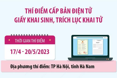 Khảo sát, đánh giá việc cấp bản điện tử Giấy khai sinh, Trích lục khai tử