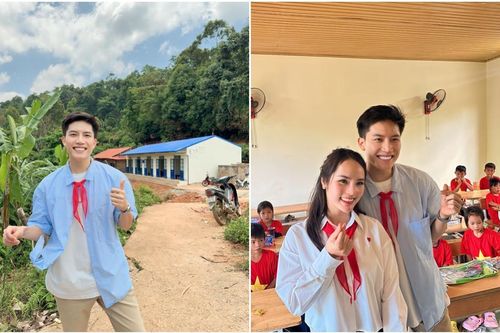 Ca sĩ Anh Tú chung tay cùng bạn thân Hoa khôi 'che nắng che mưa' cho các em học sinh nghèo vùng cao