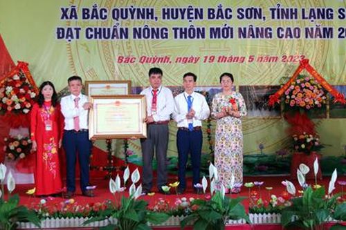 Xã Bắc Quỳnh đón bằng công nhận đạt chuẩn nông thôn mới nâng cao