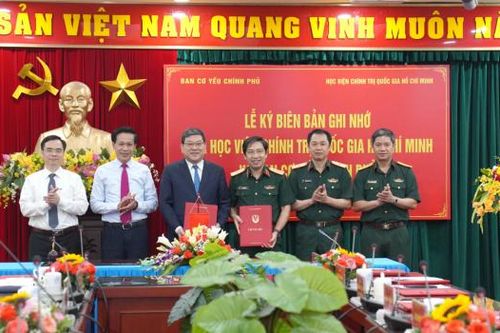 Ban Cơ yếu Chính phủ ký kết biên bản ghi nhớ với Học viện Chính trị quốc gia Hồ Chí Minh