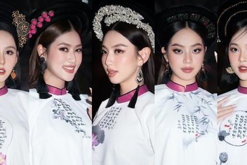 Top 3 Hoa hậu Việt Nam 2022 cùng Hoa hậu Thùy Tiên, Thiên Ân khoe sắc với áo dài