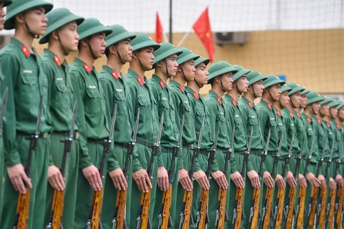 Buổi tập luyện của lực lượng bảo vệ Lăng Chủ tịch Hồ Chí Minh