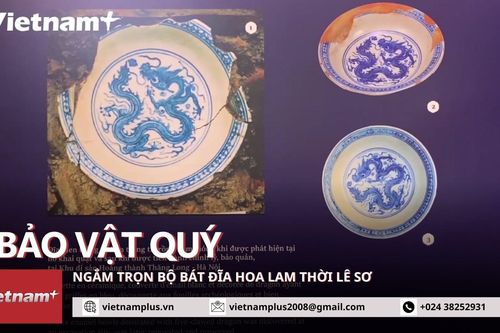 Ngắm trọn bộ bát đĩa hoa lam ngự dụng độc đáo từ thời Lê sơ