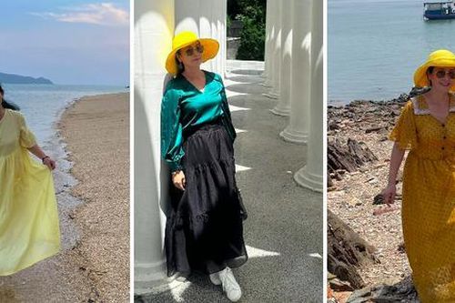 Style đi biển của 'mẹ chồng' Khả Ngân